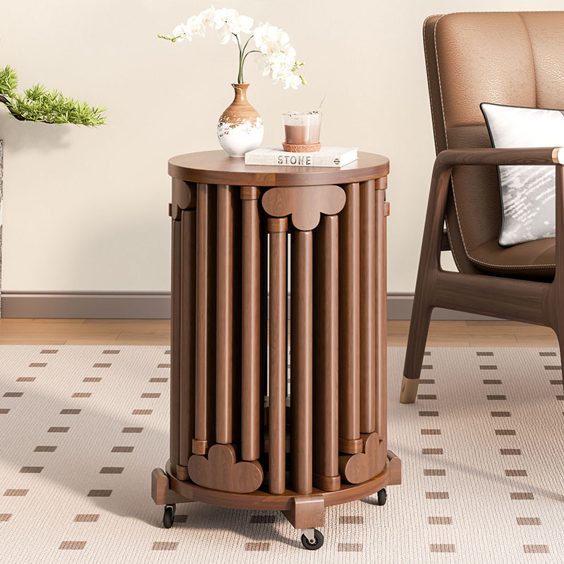 ホームスタッキングスツール無垢材ラウンドスツールコーヒーテーブルログ新しい中国風スタッキングミュージックモダンダイニングスツールダイニングテーブル