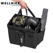 WELLHIKE camping picnic bag outdoor storage tableware double-layer Oxford cloth 1000D wear-resistant tactical bag blackening