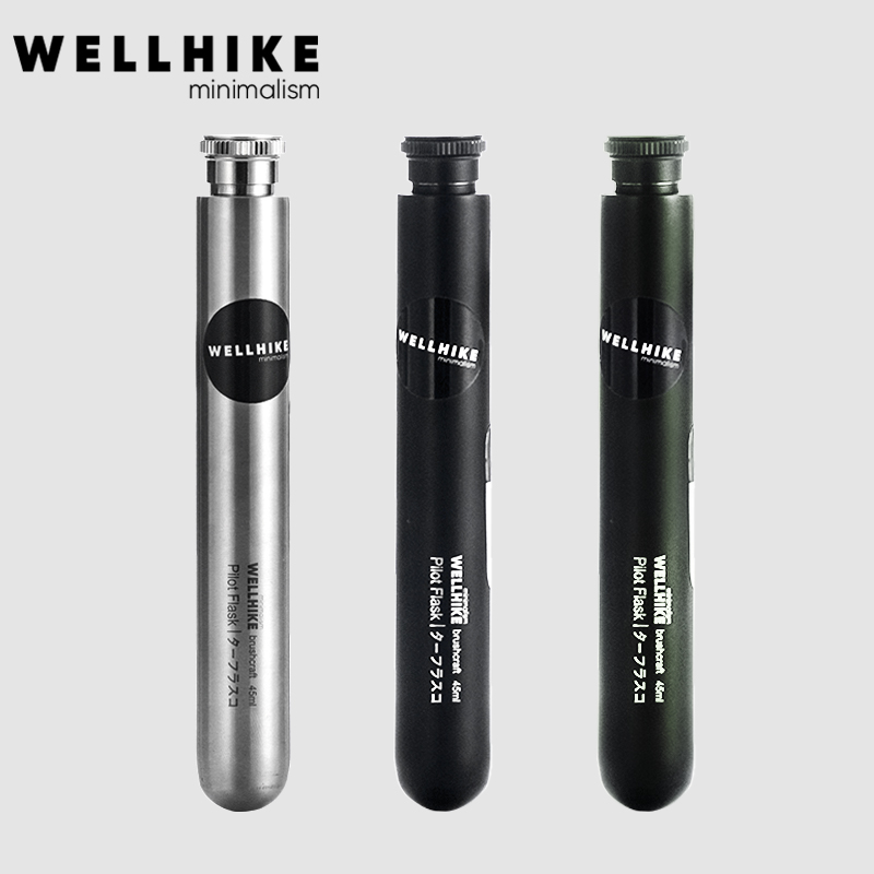 WELLHIKE outdoor long tube small wine pot 45ml portable seal thickened stainless steel camping coffee bean powder jar-Taobao