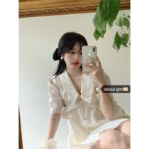 Summer 2022 new tide Han version Reduction Bubble Cuff waist display slim temperament Name Yuanyan style white dress Skirt Neodymium