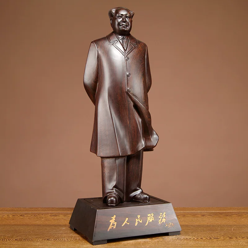 Эбоновая резьба по дереву лидера Председателя Мао — подобные Мао Цзэдуну украшения для дома, мебель из красного дерева, офисная настольная мебель, подарки