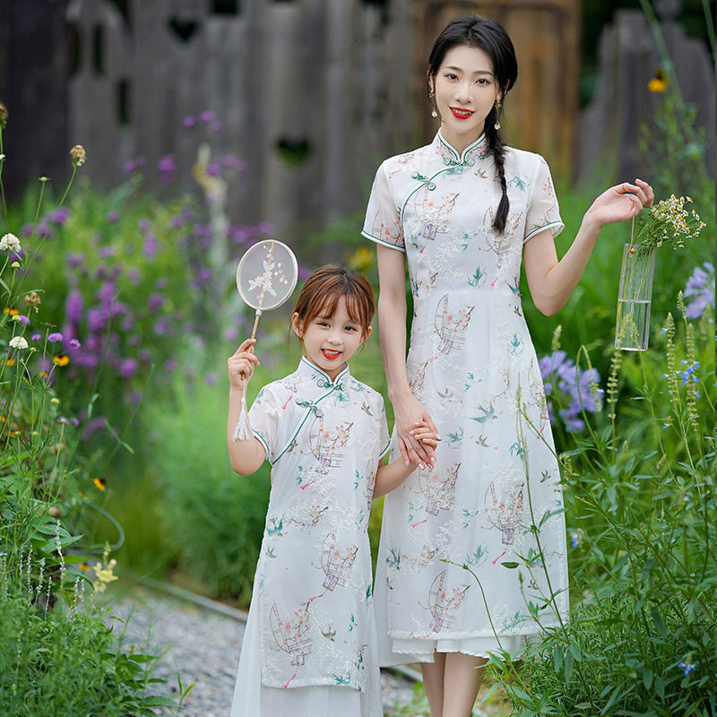 Pro-sub-dress qipao improves high-end new 2022 Summer girls' dress Xiaoqing's new mother and female dress Chinese wind