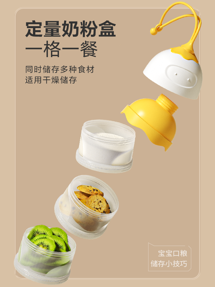Eggbaby Baby Milk Powder Box Portable Multi-Layer Packaging Box Baby Food Supplement Box Rice Flour Sealed Storage Tank