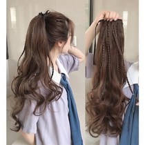 Wig ponytail female long curly hair strap big wave braid hair tail Net red high ponytail natural twist braid