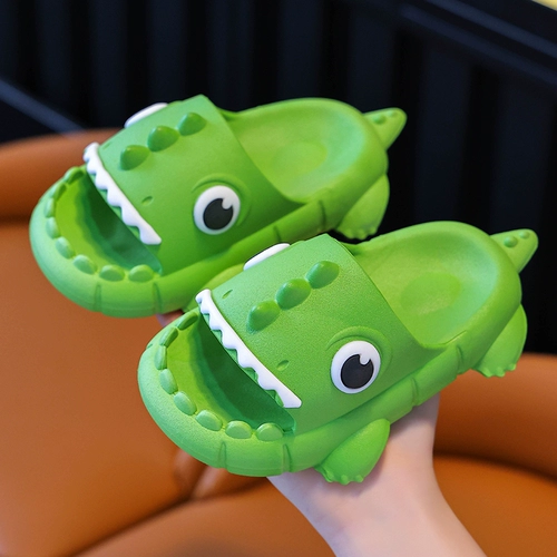 Детские тапочки для мальчиков, летний детский динозавр, мультяшные милые слайдеры, мягкая подошва