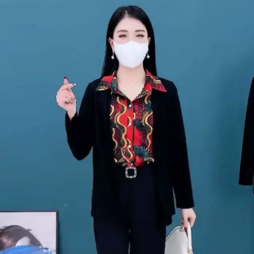 Комплект, весенний кардиган, лонгслив для матери, легкий роскошный стиль