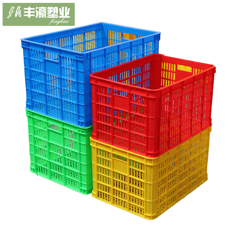 Large plastic round basket Express box Fruit plastic box basket Rectangular basket round box 520 hollow plastic box
