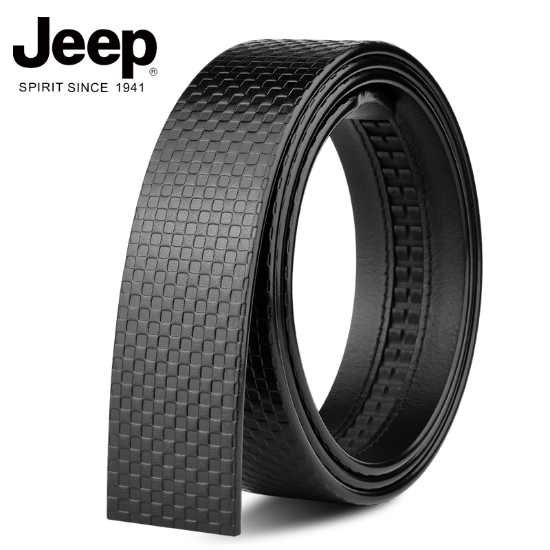JEEP jeep belt men's genuine leather without head automatic buckle tide business headless pure belt first layer cowhide pants belt strip