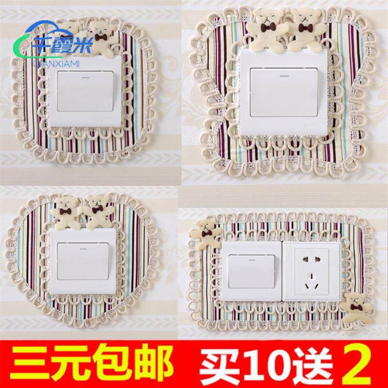 Cloth Art With Pocket Wall Patch Electric Light Switch Socket Decoration Protective Sheath Home Patch Wall Fire Plugboard Hood Panel Cover Cloth Genesis