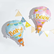 New childrens cartoon birthday arrangement cute hot air balloon male and female baby aluminum film balloon Childrens Day decoration props