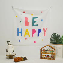 Ins wind Korean net red birthday background wall layout hanging flag hanging cloth baby childrens party decoration photo props