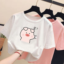 10-11-12-13-14-20-year-old girl spring and summer clothes Big children Youth Junior high school primary school students short-sleeved T-shirt top