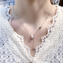 2022 new s925 pure silver necklace woman temperament 100 lap with small brute waist lock bone chain small crowd design sense fashion silver accessories