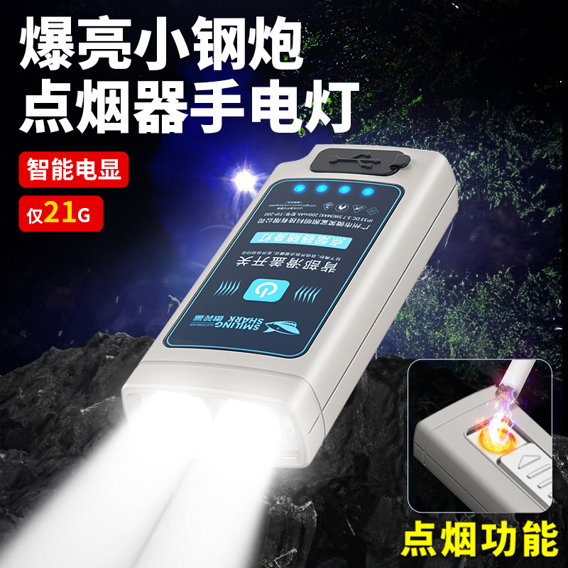 Multifunctional Strong Light Keychain Lamp, Tungsten Wire Lighter, Mini Portable Lighting Work Light, Flashlight with Cigarette Lighter