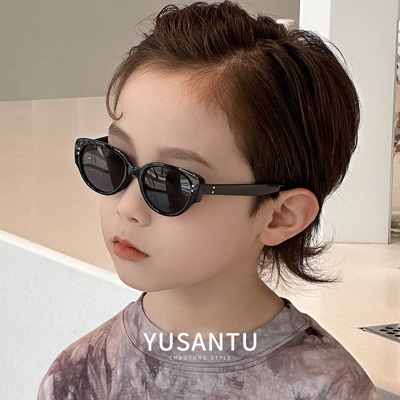 Children's sunglasses boy 2023 new sunscreen retro girl sunglasses anti-UV polarized male baby glasses-Taobao