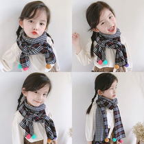 Korean childrens scarf double-sided Plaid boys and girls British classic winter windproof baby baby scarf spring and autumn thin