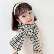 Baby scarf winter wool warm girl collar Plaid Korean cute boy knitted childrens scarf children