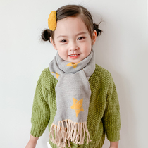 Baby scarf tide boys and girls imitation cashmere autumn and winter warm five-pointed star baby scarf Korean version of Joker children Winter