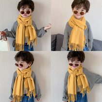 Childrens scarf winter Korean version of boy imitation cashmere warm baby collar baby autumn and winter solid color neck guard Joker girl