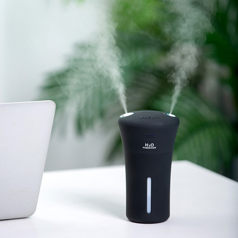 New double jet desktop humidifiers usb charging large capacity household purifying air onboard negative ion humidifiers