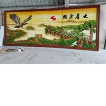 Guofeng sandstone exclusive custom mud draft production fiberglass character three-dimensional mural outdoor background wall decoration materials