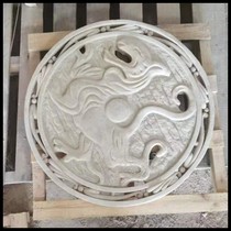 Art Sandstone Sculpture Pendant Four Divine Beasts Fiberglass Relief Background Wall Hotel Villa Decoration Materials