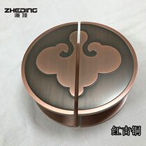 Glass door handle semicircular simple door handle New Chinese bronze hotel door handle Solid wood cabinet door handle customization
