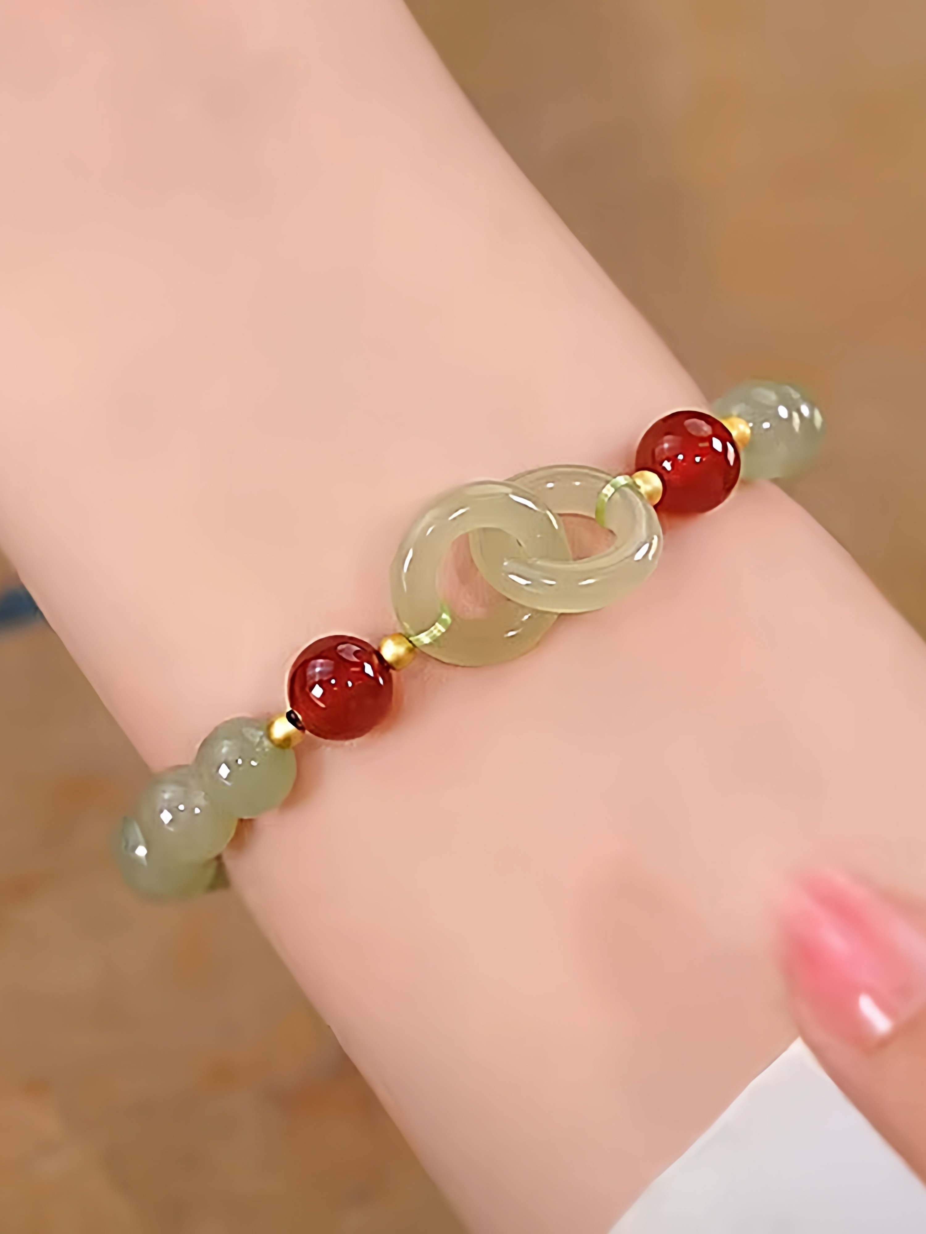 New Style Glass Bracelet for Women, Sweet and Fresh, Student Fairy Style, Light Luxury, Niche Design, Versatile Bracelet