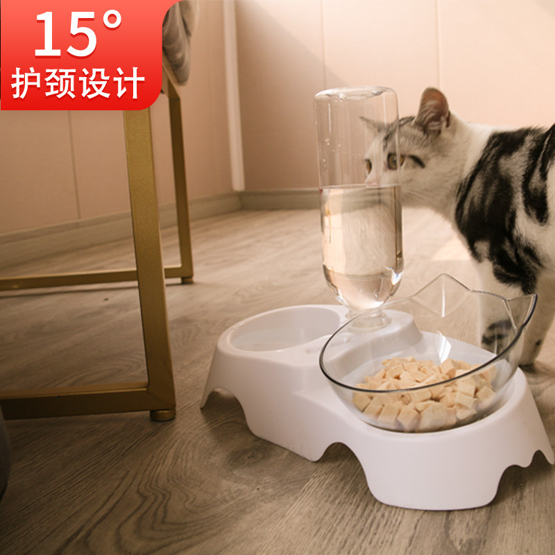 Cat Bowl Double Bowl Protection Cervical Spine Cat Food Basin Cat Bowl Food Bowl Cat Food Bowl Rice Bowl Pet Cat Supplies