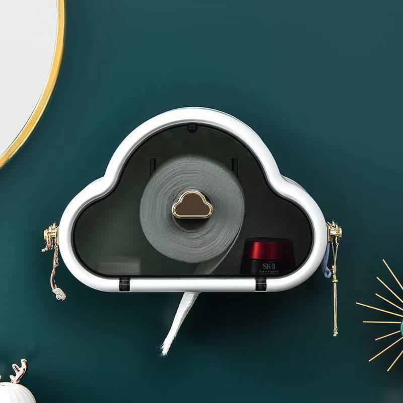 Net red toilet supplies storage box Face towel roll toilet paper towel pumping box Toilet toilet paper box Wall-mounted non-perforated storage