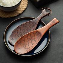 Cute rice shovel household non-stick pot spoon Japanese creative wooden fish-shaped rice spoon fish shovel rice spoon spoon