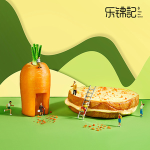 乐锦记多多多多C鲜吐司金橙胡萝卜味早餐代餐吐司面包400g整箱