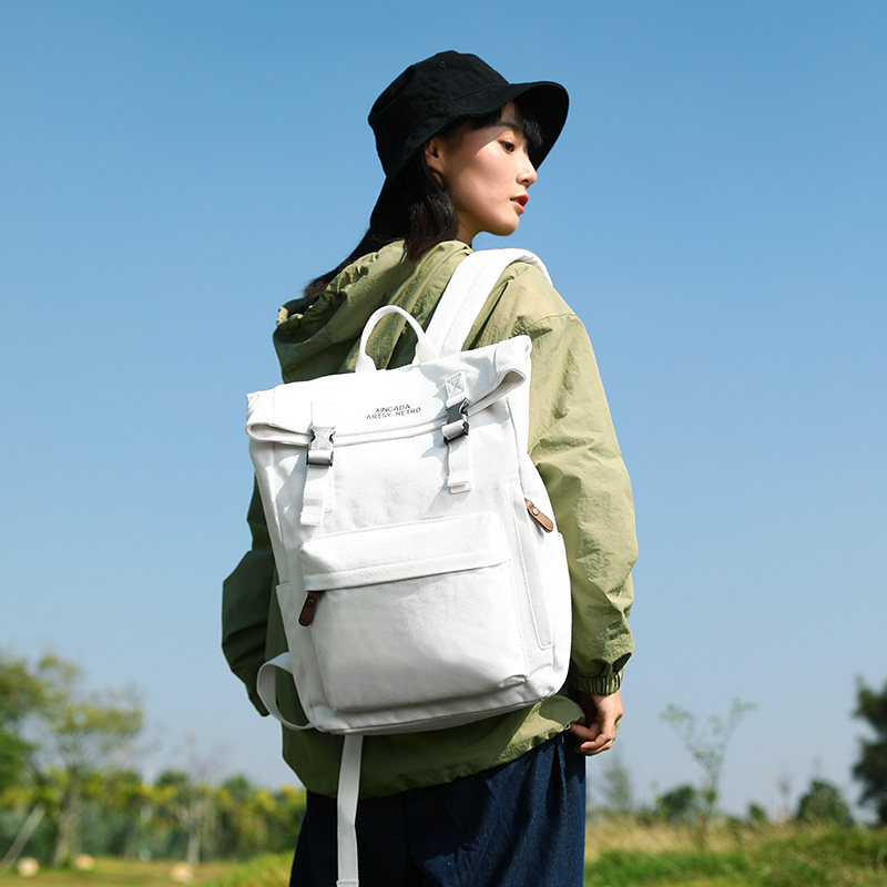 Han Prints wind 100 hitch student school bag female original Cebu ulzzang Large capacity Shoulder Bag High School Junior High School Junior High School Students Double Shoulder Bag