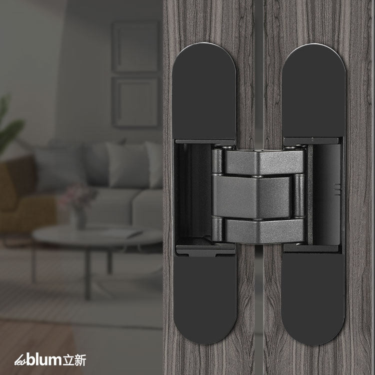 Zinc alloy invisible door hinge invisible hidden door hinge hidden three-dimensional adjustable cross wooden door open hidden hinge