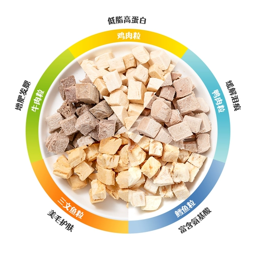 喵咪先生 Замороженные сушеные куриные кошки и собачья закуски из говядины утка говядина Три лосося кошачьи пищевые питания и толстые волосы щеки