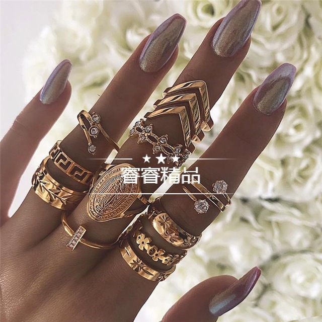 13 pcs Vintage women ring ladies access joint rings sets