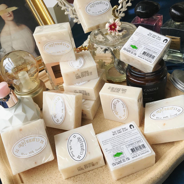 Savadi card ~ moisturizing and moisturizing control oil plant rice milk handmade soap sticky rice 60g from Thailand 60g