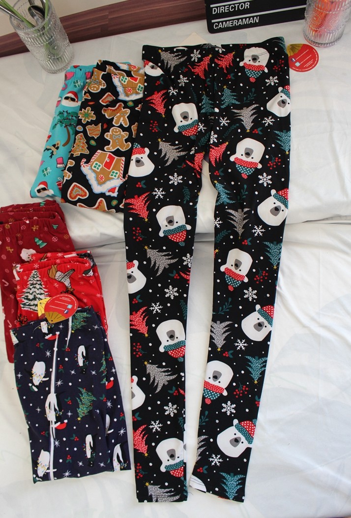 Foreign trade 2022 new Christmas themed cartoon Garduvet cute home pants casual pants tightness outside wearing pants