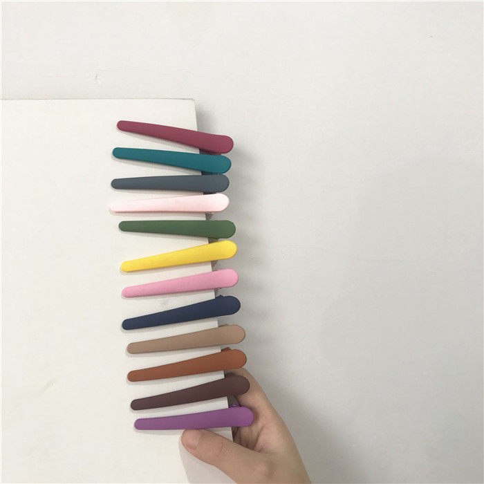 Super practical ins frosted texture with hairpin clip duckbill clip edge clip peacock blue pumpkin color hair liveston