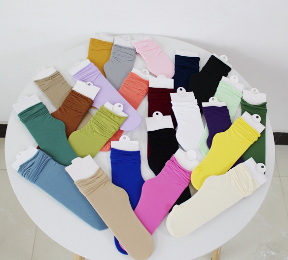 ins supermulticolored sky goose suede Velvet Curling Socks Midbarrel Socks Summer Ice silk Candy Color Socks