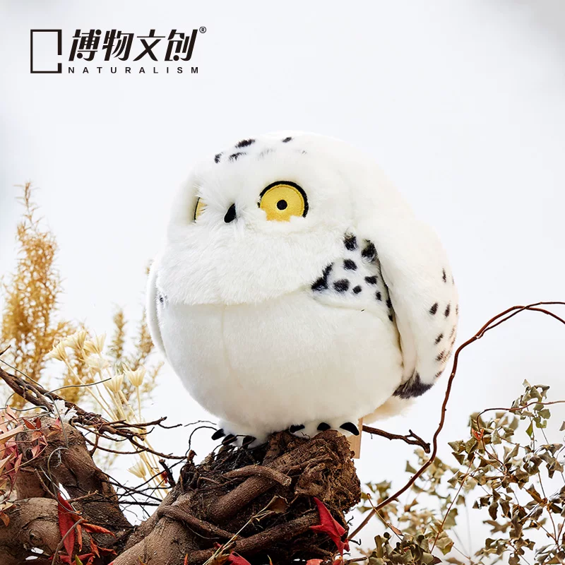 博物文创 White plush cute doll for sleep, owl