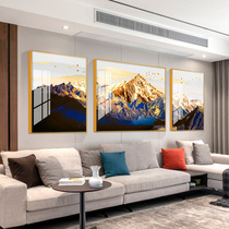  Back to Jinshan living room sofa background wall decorative painting Nordic triptych hanging painting inlaid diamond crystal porcelain painting gilt water mural