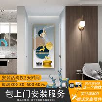 Light and luxurious entrance to the house Decorative Painting Corridor Aisle Wall Painting Upright version of modern minimalist Abstract Art crystal porcelain painting