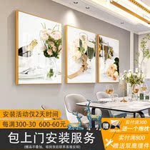 Modern Minimalist Restaurant Decoration Painting Light Lavish Dining Room Fresco Room Nordic Table Hanging Painting Crystal Porcelain Painting Flowers Beauty Wine