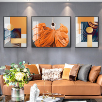  Postmodern minimalist living room decoration painting sofa background wall painting light luxury triptych Nordic restaurant hanging painting characters