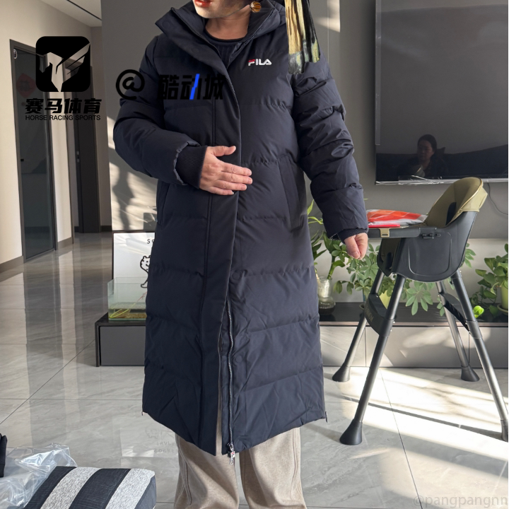 Fila Legendary Blue Women's Comfortable Mid-Length Sports Casual Hooded down Jacket F61W148956Fnv