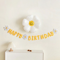 Birthday Lads Flag Net Red Ins Wind Small Daisy Baby Birthday Decoration Scene Arrangement Party