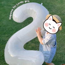 40 inch net red ins wind white digital aluminum film birthday decoration scene placement of big balloon girl child