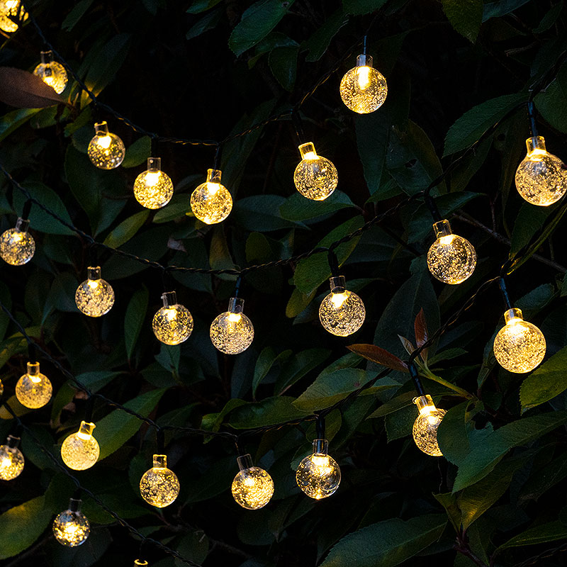 LED solar light outdoor bubble garden light string waterproof garden villa decoration star light string flashing light strip