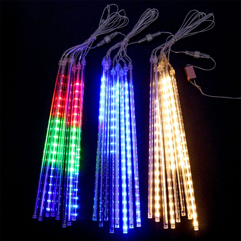 Meteor Shower Led Lights, Flashing Lights, String Lights, Starry Sky, Outdoor Hanging Tree Decoration, Running Water Lights, Solar Line Lights